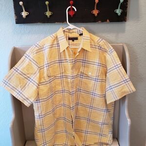 FLAW Roper Western Cowboy Yellow Plaid Shirt